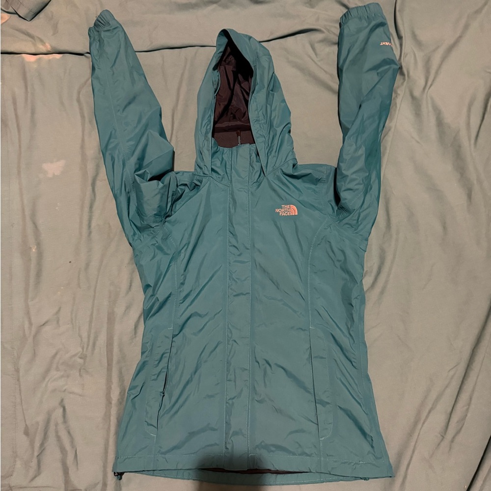 The north face hooded wind/rain, weather, jacket size women women’s small,